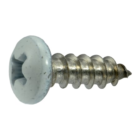 Midwest Fastener Sheet Metal Screw, #8 x 1/2 in, Painted 18-8 Stainless Steel Pan Head Phillips Drive, 100 PK 09075